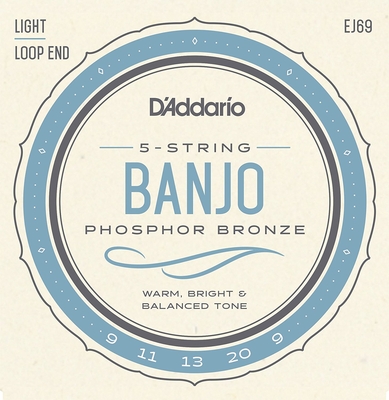 【メール便・送料無料】【D'Addario （ダダリオ）】【バンジョー弦】フォスファー Light 5弦 .009-.020 EJ69