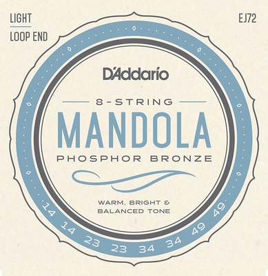 【メール便・送料無料】【D'Addario （ダダリオ）】【マンドラ弦】フォスファーブロンズ Light .014-.049 EJ72