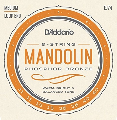 【メール便・送料無料】【D'Addario （ダダリオ）】【マンドリン弦】フォスファーブロンズ Medium .011-.040 EJ74
