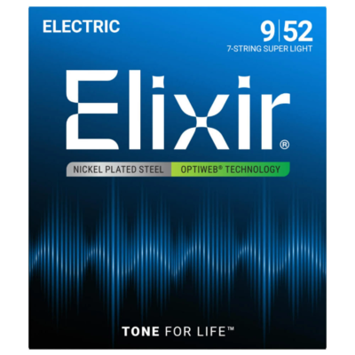 【メール便】Elixir エリクサー エレキギター弦 OPTIWEB 7弦 Super Light .009-.052 #19007