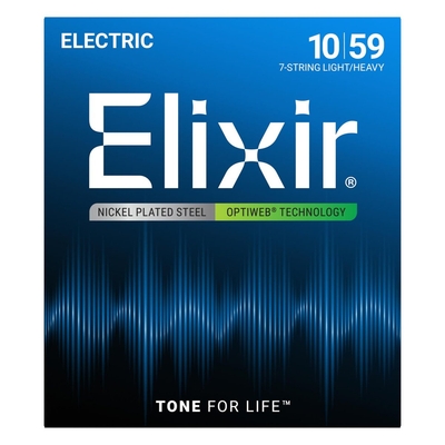 【メール便】Elixir エリクサー エレキギター弦 OPTIWEB 7弦 Light/Heavy .010-.059 #19074