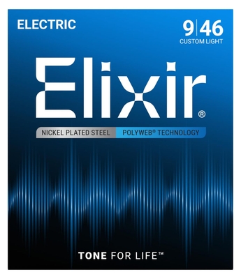 【お買い得2セット】【メール便発送】【Elixir（エリクサー）　エレキギター弦 】 POLYWEB Custom Light .009-.046 #12025×2