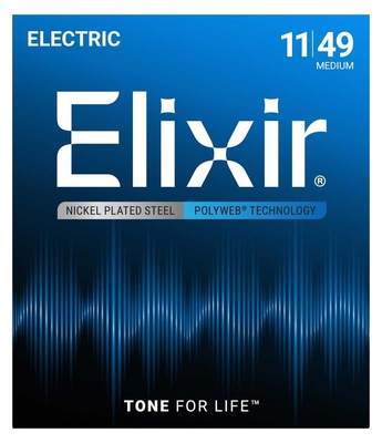 【お買い得2セット】【メール便発送】【Elixir（エリクサー）　エレキギター弦 】 POLYWEB Medium .011-.049 #12100×2