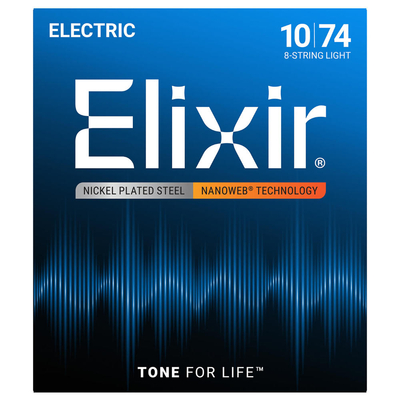 【メール便】Elixir エリクサー エレキギター弦 NANOWEB 8弦 Light .010-.074 #12062