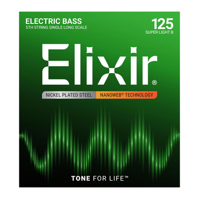 【メール便発送】<BR>【Elixir（エリクサー）　ベース弦】ベースバラ弦 NANOWEB ニッケル 5弦用 Long Scale .125 #15425