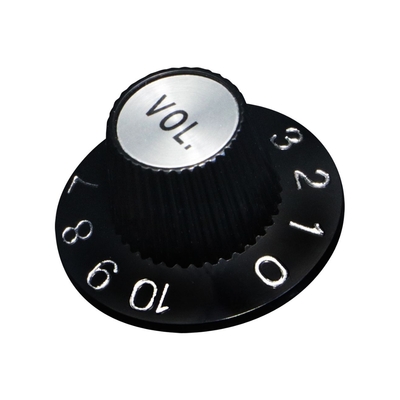 【SCUD】【ノブ】ハットノブ KS-260VI メタルトップ ボリューム インチサイズ(シルバー)