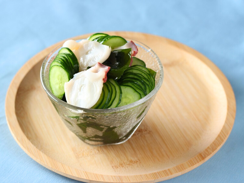 根室産ミズダコを使った酢の物。