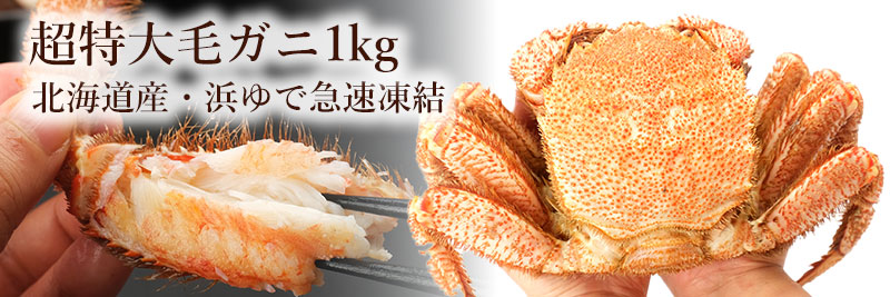 北海道産ボイル毛ガニ姿1kg前後