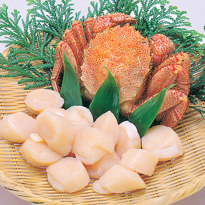 北海道産毛ガニ・刺身ホタテセット