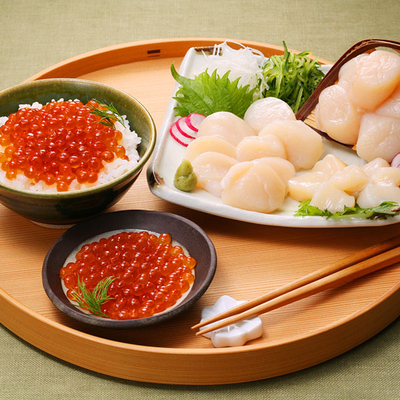 北海道産いくら醤油漬け・刺身ホタテセット