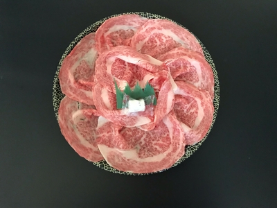 小形牧場牛ロース薄切り　丸皿500ｇ　すき焼きのタレ付