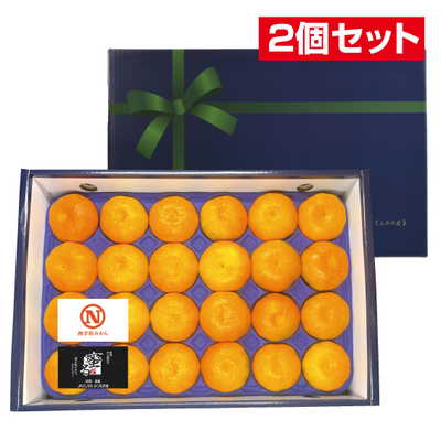 No.58 【2個セット】西宇和特選みかん 贈答用化粧箱（蜜る） L20玉又はM24玉又はS30玉入