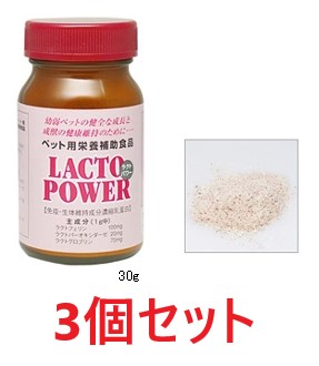 【３個セット】【ラクトパワー 粉末 (パウダー) 30g×３個】【ガラス瓶】【犬・猫・動物用】【口腔】【プランシュールジャパン】(ラクトパワー粉末)【P直】