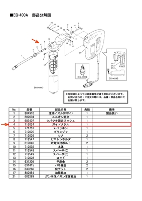 712024 ガイドメタル【EG-400A用】 | ヤマダプロダクツサービス
