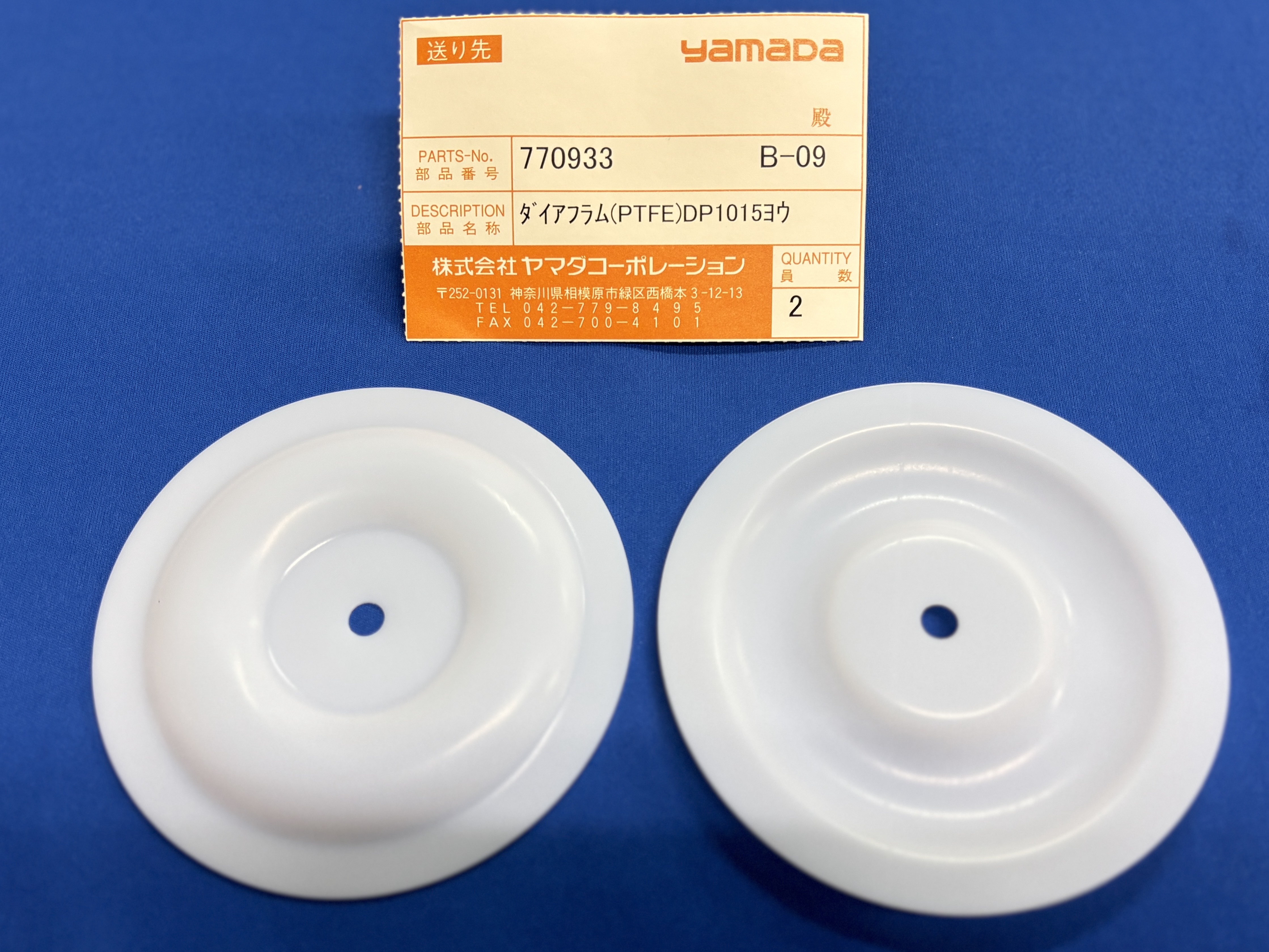DP-10シリーズ用】770933 ダイアフラム【材質：PTFE】 ※2個セット