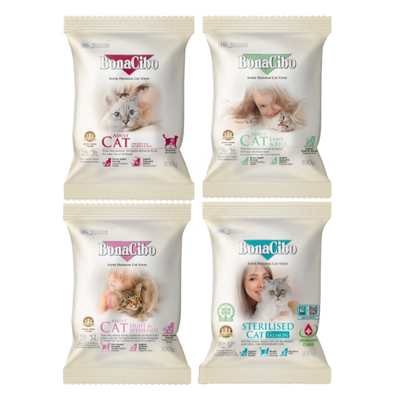 ボナシーボ 成猫用ドライフード お試し4種セット【送料無料】【総合栄養食/スーパープレミアムキャットフード】