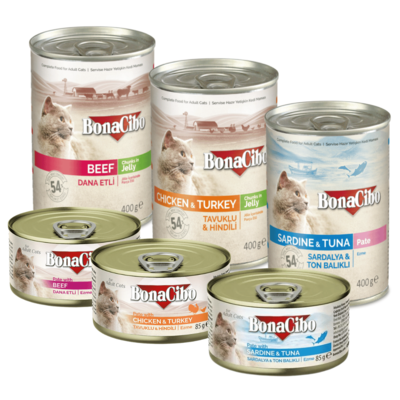 ボナシーボ  成猫用 缶詰 6種お試しセット【スーパープレミアムキャットフード/ウェットタイプ】