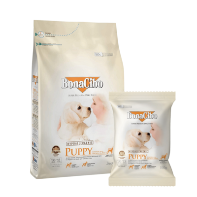 ボナシーボ 子犬用ドライフード チキン・アンチョビ＆ライス 3kg / 100g【総合栄養食/スーパープレミアムドッグフード】