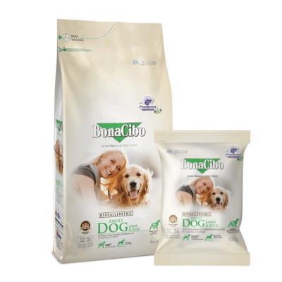 ボナシーボ 成犬用ドライフード ラム＆ライス [ 通常粒 / 小型犬用 ] 4kg / 100g【総合栄養食/スーパープレミアムドッグフード】