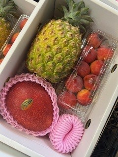 旬果屋のおすすめギフト　東村産ゴールドバレル　豊見城産アップルマンゴー大玉　赤秀品　1玉　ミニマンゴー　甘みがギュッと濃縮された小さなマンゴー　化粧箱入り　贈答用にもおすすめです！