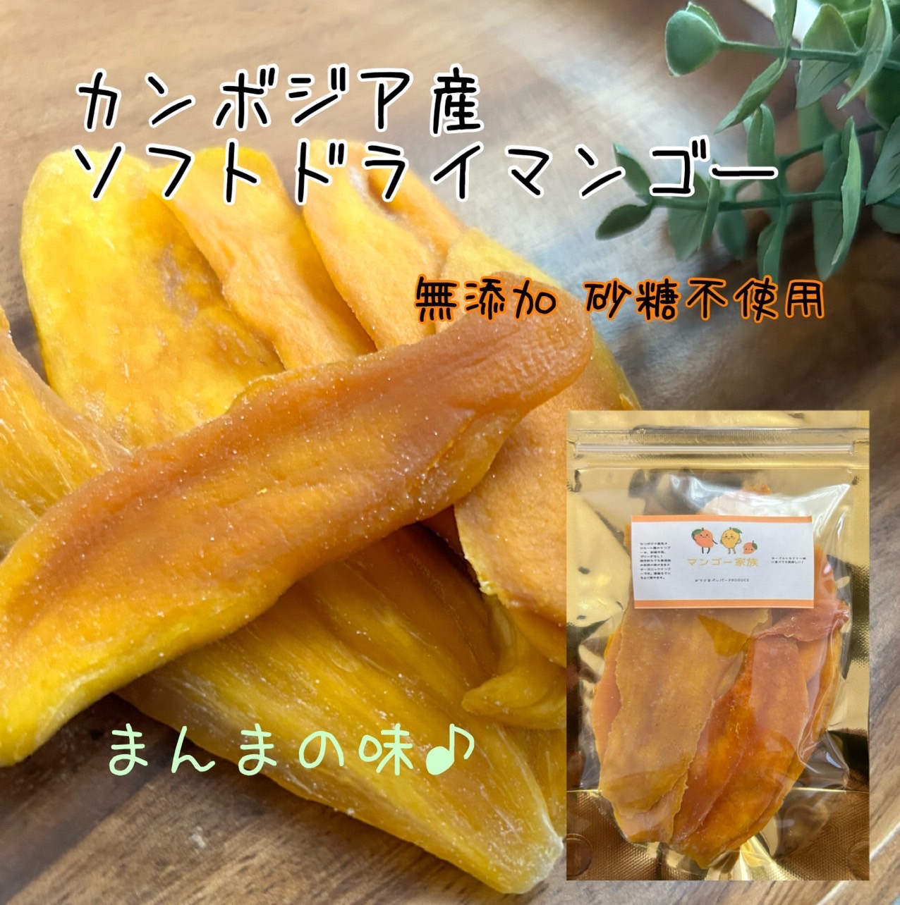 カンボジア産オーガニックソフトドライマンゴー100g【砂糖不