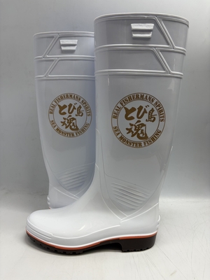 マリンブーツロング　ホワイト【とび島魂・文字ゴールド】（納期約3週間）