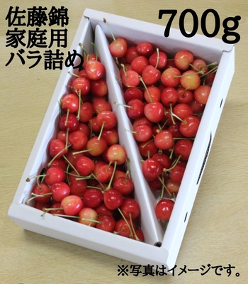 佐藤錦　家庭用バラ詰め　700ｇ　M~L　(代替品　やまがた紅王)