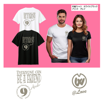 D  記念半袖ドライTシャツ ブラック/ホワイト