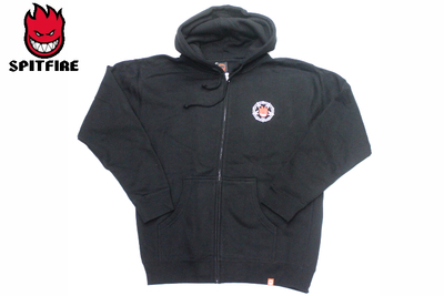 SPITFIRE CLASSIC SWIRL OVERLAY HOODED ZIP BLACK