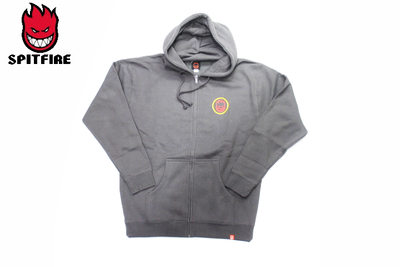 SPITFIRE CLASSIC SWIRL OVERLAY HOODED ZIP CHARCOAL