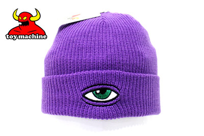 TOY MACHINE CECT EYE DOCK BEANIE PURPLE