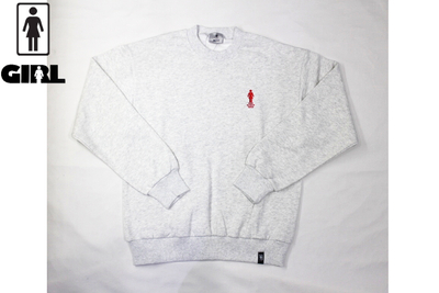 GIRL DOLL ENMBROIDERY CREW GREY