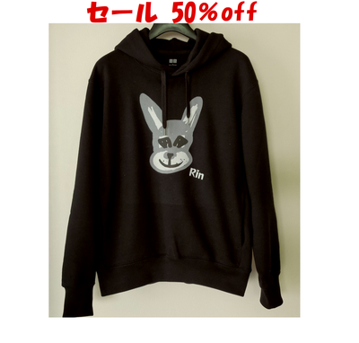 リンちゃんプルオーバーパーカ（黒）