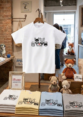 モノトーンせいぞろいイラストTシャツ