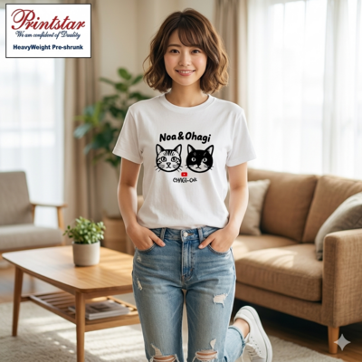 ノアとおはぎのイラストTシャツ