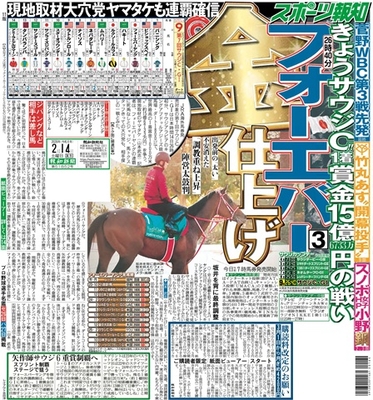 02月14日付スポーツ報知大阪本社版（28ページ)