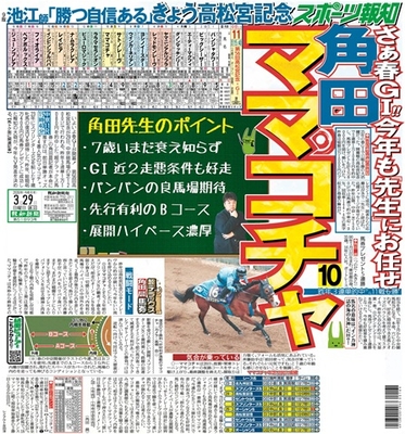 3月29日付スポーツ報知大阪本社版（30ページ)