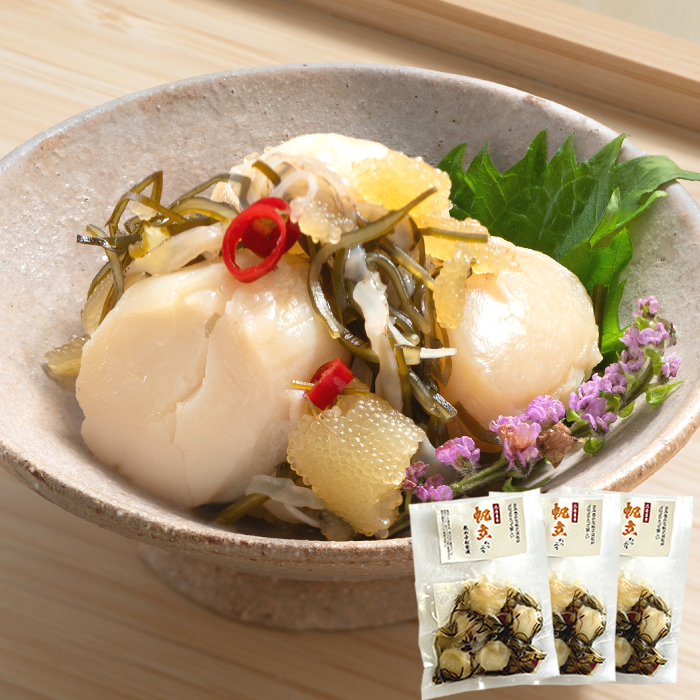 【まとめ割】帆立たっぷり松前漬 110g×3P（330g）［着色料、保存料不使用］冷凍【送料込み】