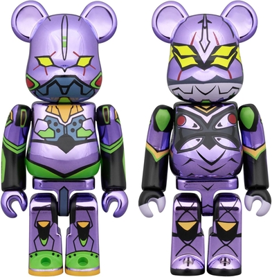 BE@RBRICK 2PCS SET エヴァンゲリオン 初号機(新塗装メッキ版)&エヴァンゲリオン 第13号機(新塗装メッキ版)