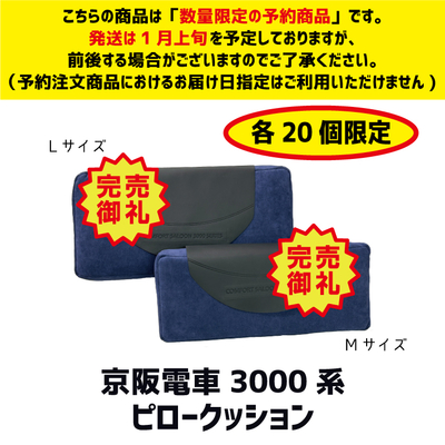 【11/14～ 先行予約販売】京阪電車3000系 ピロークッション RAU-RAU-G HAITETSU