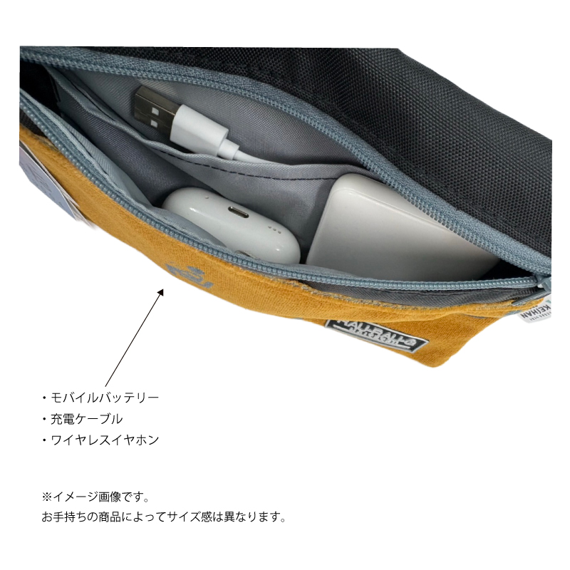 中も売いるバッテリーやケーブル、ワイヤレスイヤホンを収納