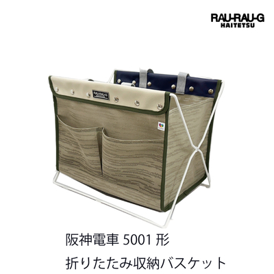 阪神電車5001形  折りたたみ収納バスケット RAU-RAU-G HAITETSU