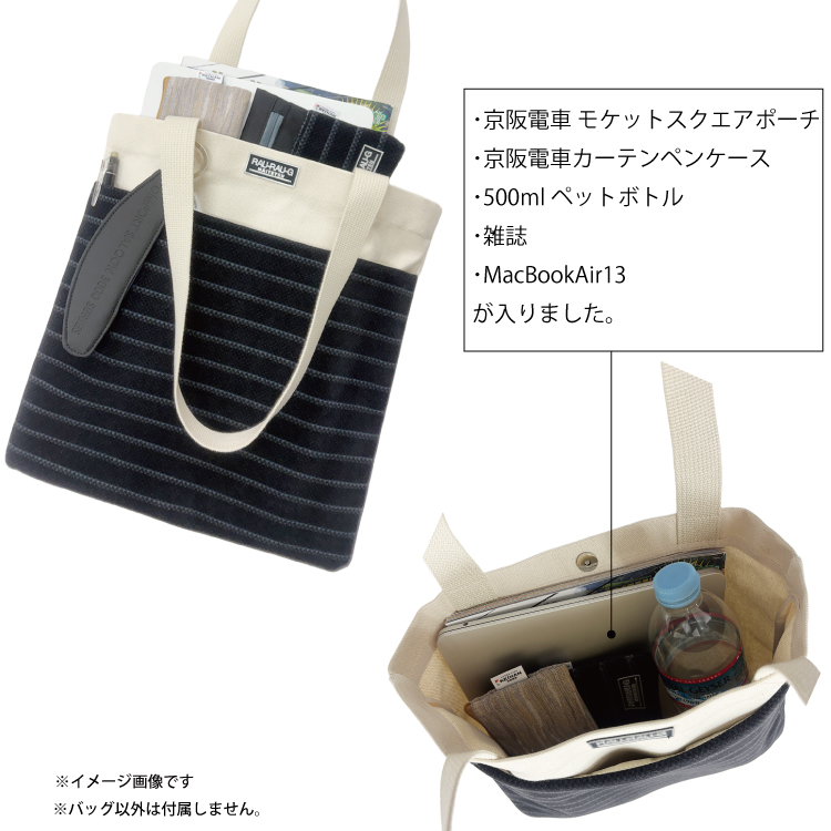 中に入るものはノートパソコンMacBookAir13インチ、500ｍｌのペットボトルが入るサイズ