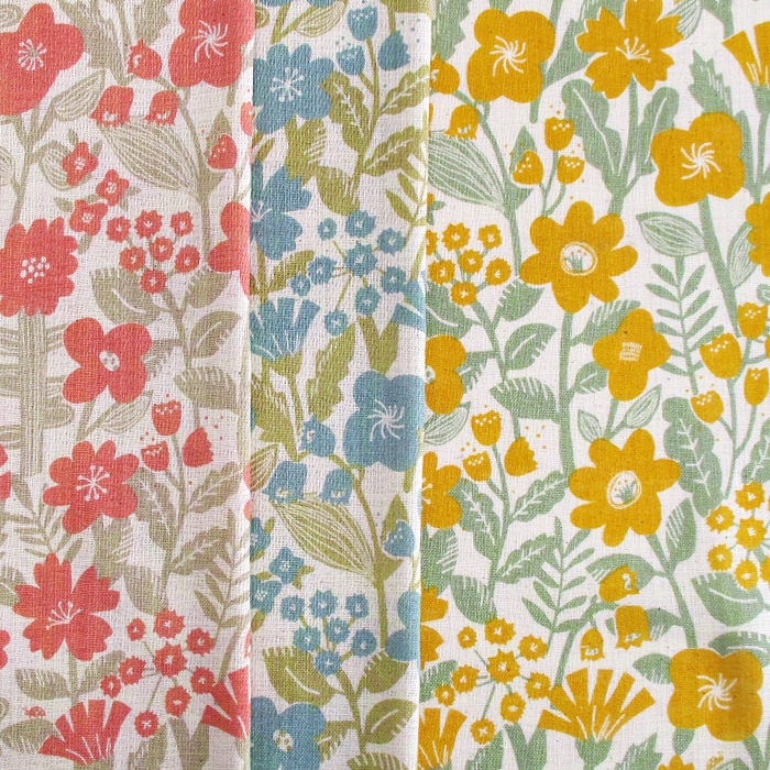 【SALE】リネンライクなスラブクロス 花柄　-Blossom-　104cm巾