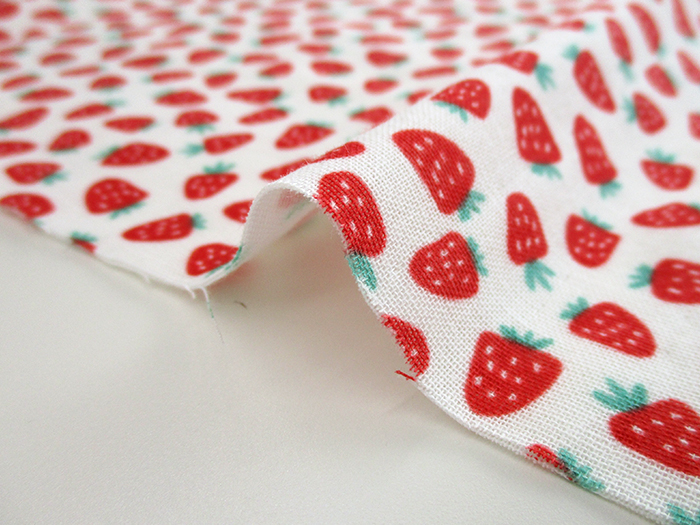 いちご SALE】ダブルガーゼ strawberry 108cm巾 いちご|イチゴ | ひなた