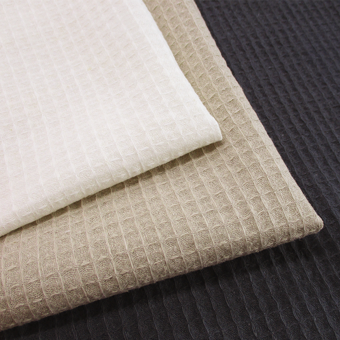 綿麻ワッフルワッシャー　無地　130cm巾