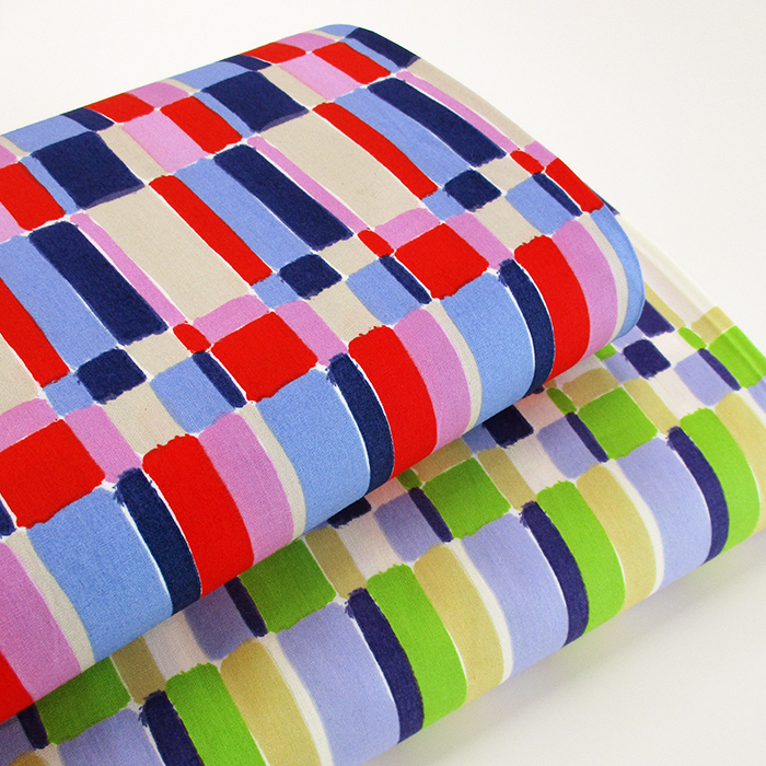 40s綿ブロード 幾何学模様　VIVID TILE　112cm巾　格子 チェック