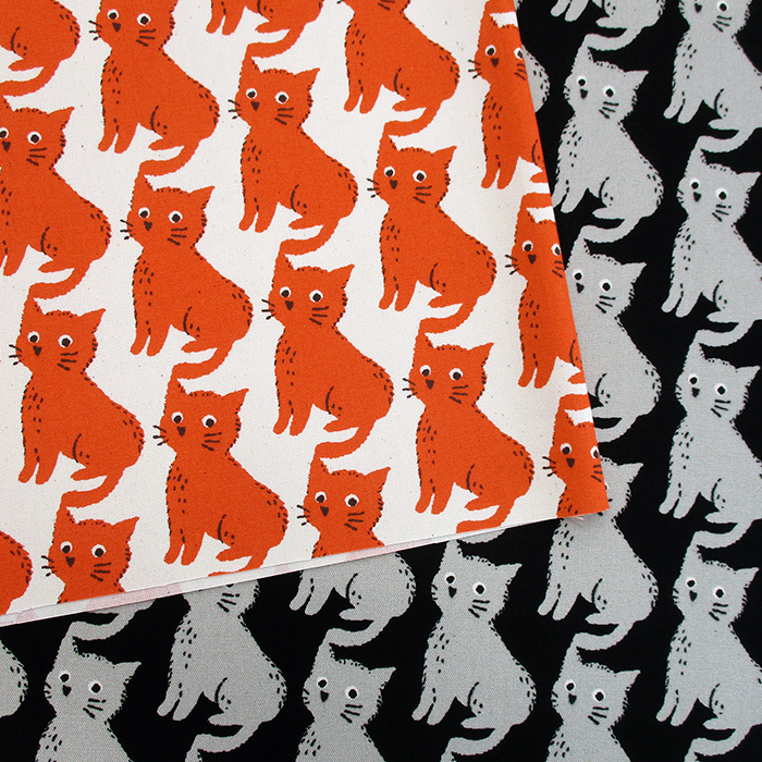 【SALE】オックスプリント NEKO　110cm巾　猫 ネコ 動物 ねこ