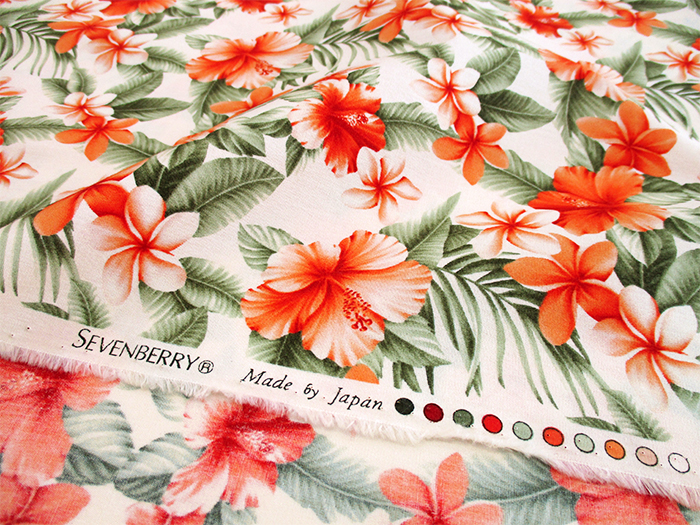 SALE】綿ブロード花柄 ハワイアン -ハイビスカス- 110cm巾 | ひなた