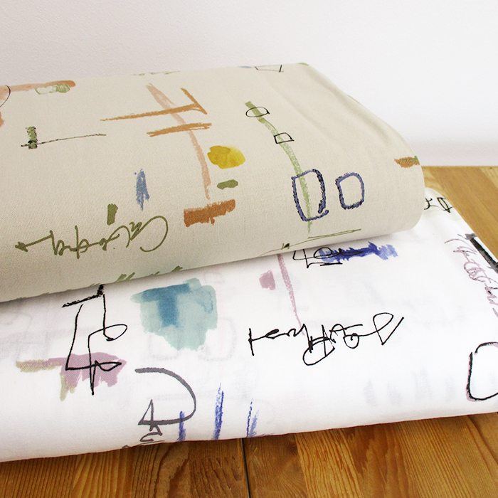 綿麻シーチング graffiti　110cm巾　art 抽象画 hokkoh